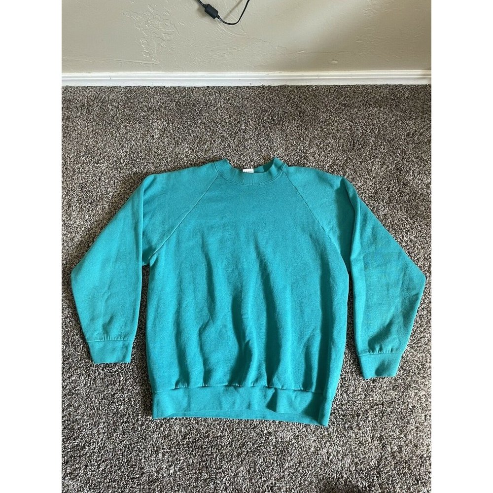 Vintage 90's Fruit of the Loom Casualwear Green Crewneck Sweatshirt Ladies L